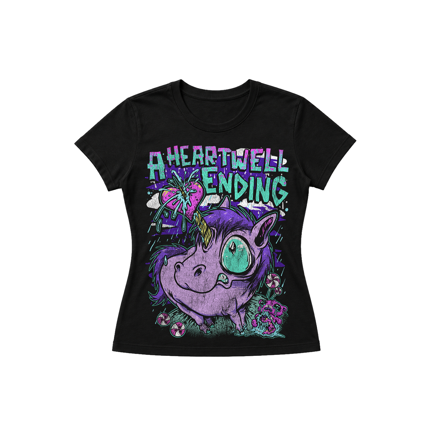 UNICORN WOMENS TEE - BLACK